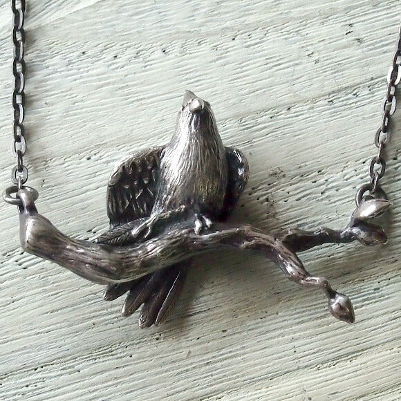 【2色から選べます】marship（マーシップ） オカメインコのストレッチネックレス 片足伸ばし シルバー [MS-1-3]