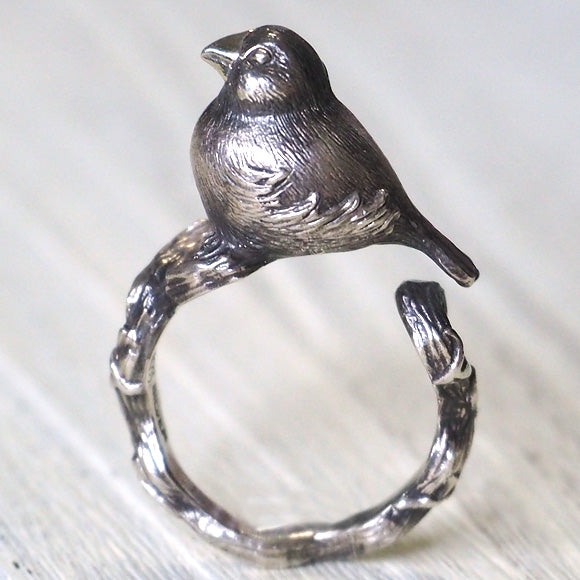 [Choose from 2 colors] marship finger riding sparrow silver ring [MS-4-1] 
