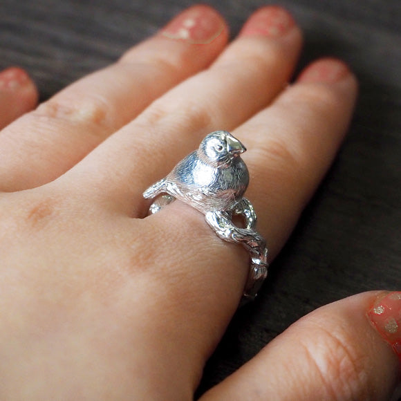 [Choose from 2 colors] marship finger riding sparrow silver ring [MS-4-1] 