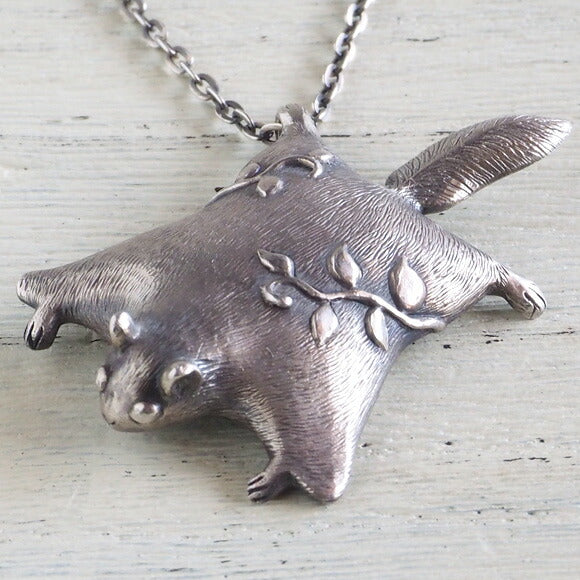 marship handmade accessories gliding flying squirrel silver necklace [MS-M-3] 