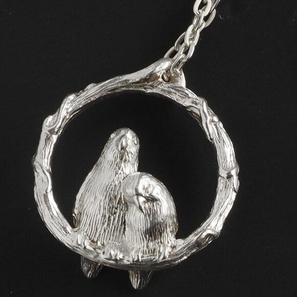 【2色】marship（マーシップ） 手作りアクセサリー よりそいラブバード シルバーネックレス [MS-NC-12]