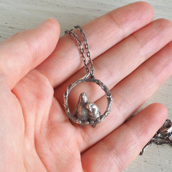 【2色】marship（マーシップ） 手作りアクセサリー よりそいラブバード シルバーネックレス [MS-NC-12]