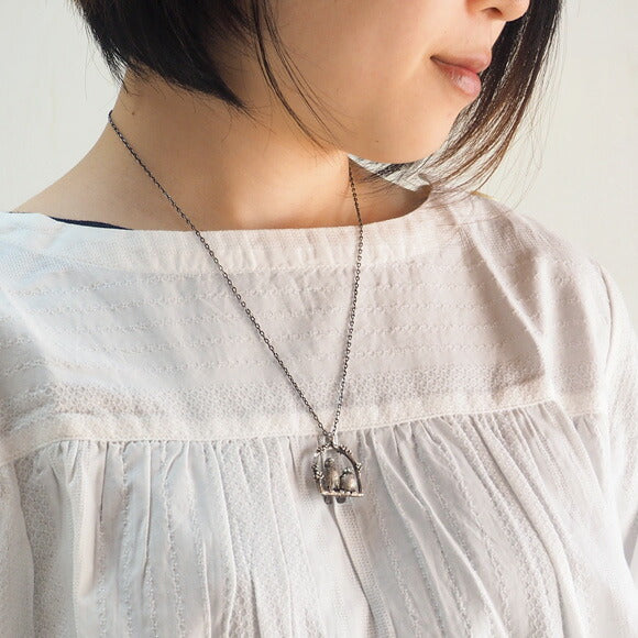 [Choose from 2 colors] marship Good friend sparrow silver necklace [MS-NC-14] 
