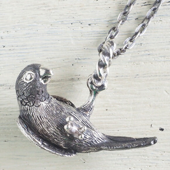 【2色】marship（マーシップ） 手作りアクセサリー ぶら下がりウロコインコ シルバーネックレス [MS-NC-16]