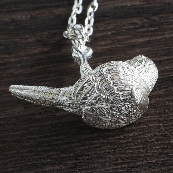 【2色】marship（マーシップ） 手作りアクセサリー ぶら下がりウロコインコ シルバーネックレス [MS-NC-16]