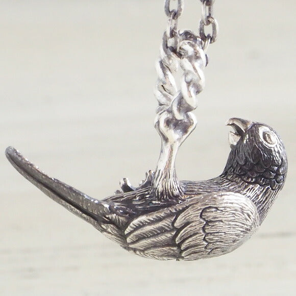 【2色】marship（マーシップ） 手作りアクセサリー ぶら下がりウロコインコ シルバーネックレス [MS-NC-16]