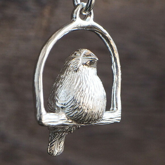 【2色から選べます】marship（マーシップ）手作りアクセサリー ブランコ文鳥のペンダント [MS-NC-18]