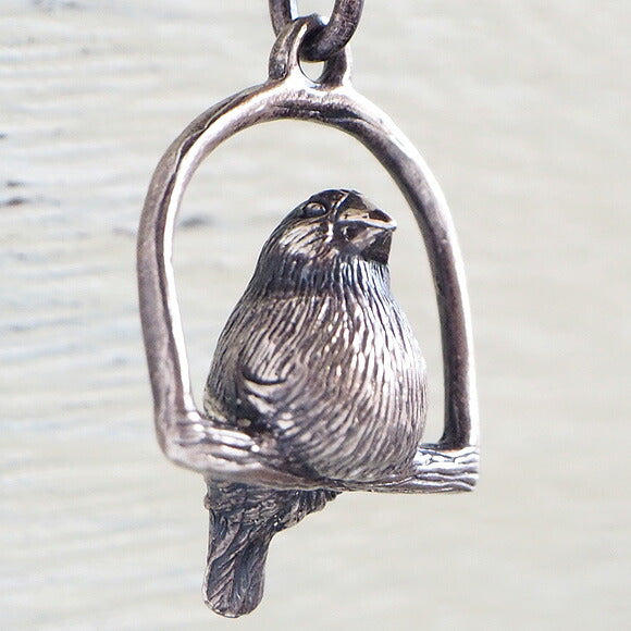 【2色から選べます】marship（マーシップ）手作りアクセサリー ブランコ文鳥のペンダント [MS-NC-18]