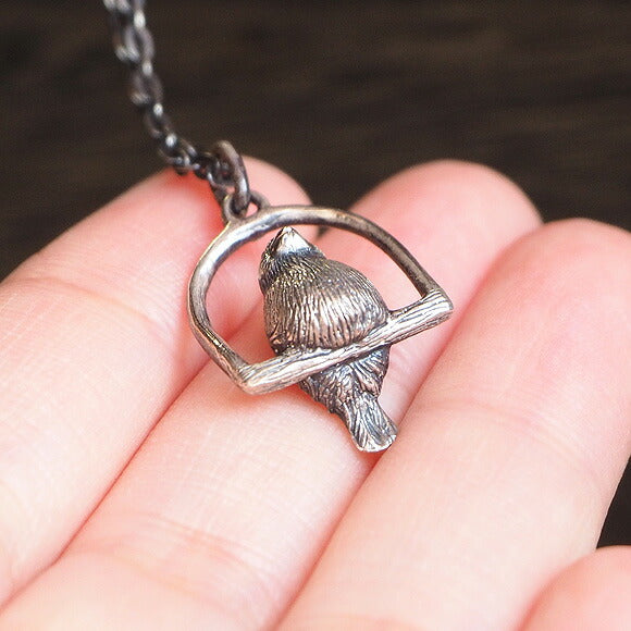 【2色から選べます】marship（マーシップ）手作りアクセサリー ブランコ文鳥のペンダント [MS-NC-18]