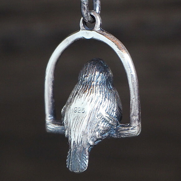 【2色から選べます】marship（マーシップ）手作りアクセサリー ブランコ文鳥のペンダント [MS-NC-18]