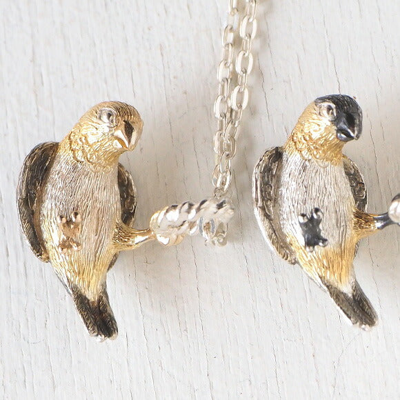 [2 colors] marship handmade accessories hanging white-winged lovebird necklace silver [MS-NC-19] 