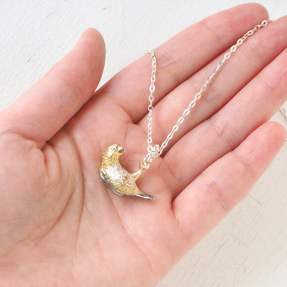 [2 colors] marship handmade accessories hanging white-winged lovebird necklace silver [MS-NC-19] 