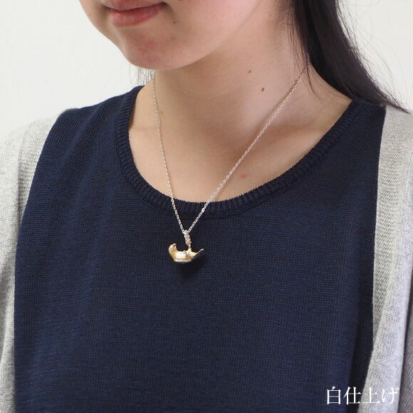 [2 colors] marship handmade accessories hanging white-winged lovebird necklace silver [MS-NC-19] 