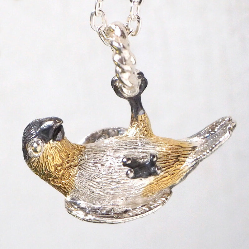 [2 colors] marship handmade accessories hanging white-winged lovebird necklace silver [MS-NC-19] 
