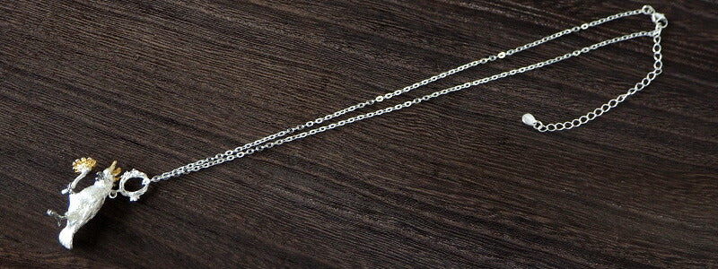 marship Handcrafted Accessories Sulphur and Sunflower Silver Necklace [MS-NC-21] 