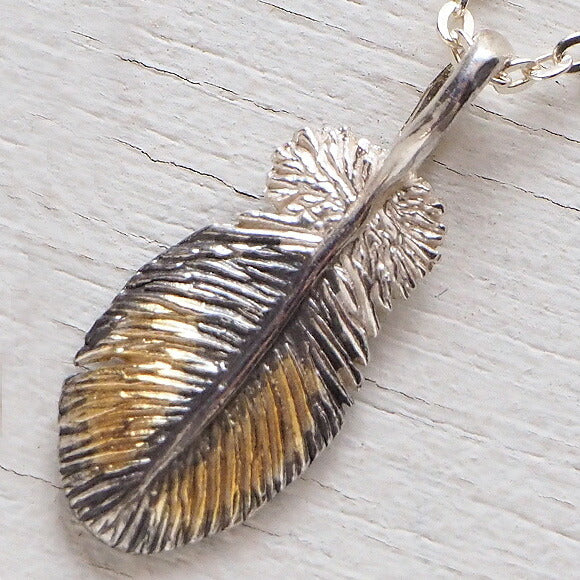 marship（マーシップ）手作りアクセサリー シルバー925フェザーペンダント [MS-NC-22]