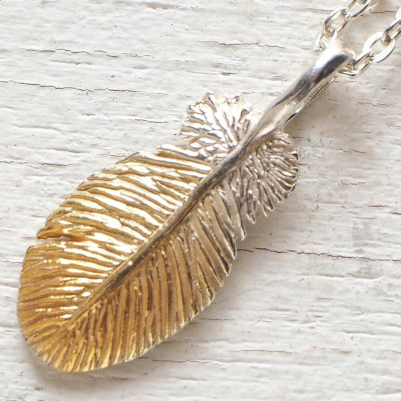 marship（マーシップ）手作りアクセサリー シルバー925フェザーペンダント [MS-NC-22]