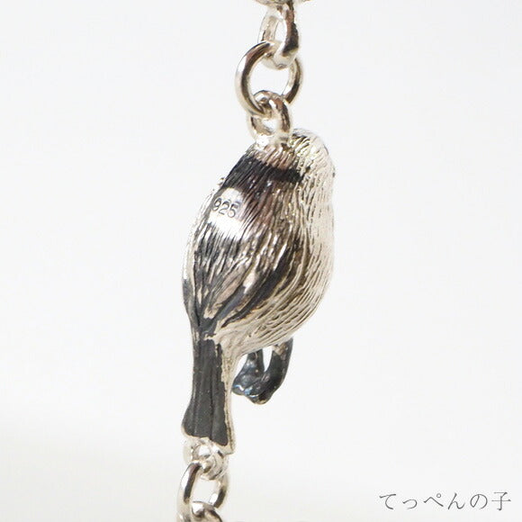 marship（マーシップ） 手作りアクセサリー ジャンピングシマエナガ ネックレス シルバー [MS-NC-23]