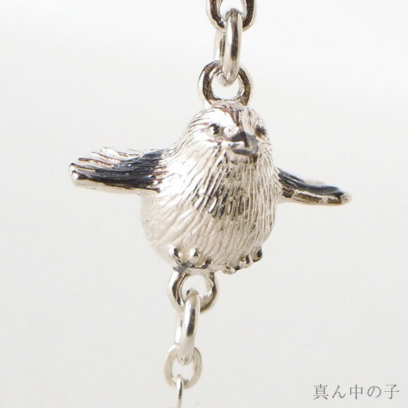 marship（マーシップ） 手作りアクセサリー ジャンピングシマエナガ ネックレス シルバー [MS-NC-23]