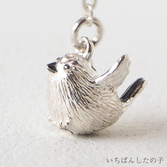 marship（マーシップ） 手作りアクセサリー ジャンピングシマエナガ ネックレス シルバー [MS-NC-23]