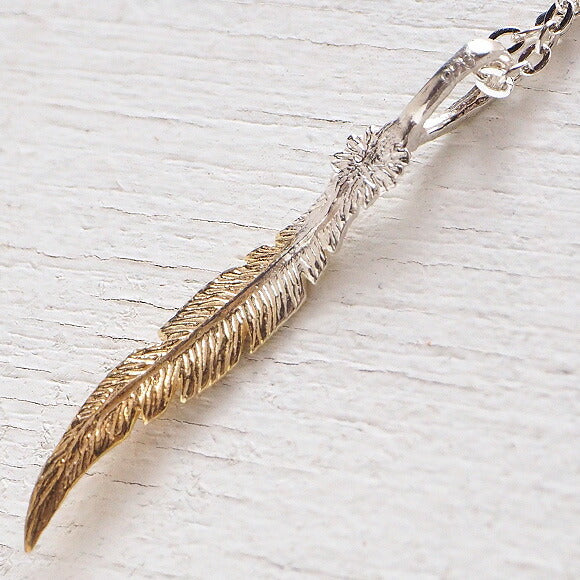 marship Handcrafted accessories Crown feather gold pendant [MS-NC-28] 