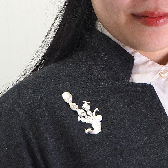 [2 colors] marship handmade accessories peacock brooch silver [MS-PB-2] 