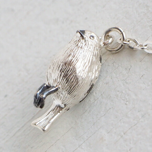 marship（マーシップ） 手作りアクセサリー シマエナガの耳飾り シルバーイヤリング [MS-PE-9-E]