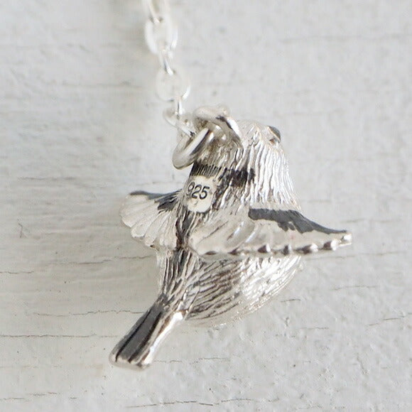 marship（マーシップ） 手作りアクセサリー シマエナガの耳飾り シルバーイヤリング [MS-PE-9-E]