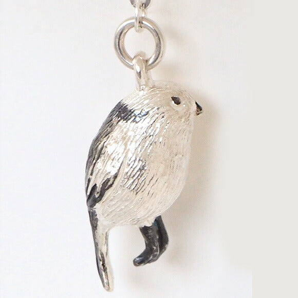 marship（マーシップ） 手作りアクセサリー シマエナガの耳飾り シルバーイヤリング [MS-PE-9-E]