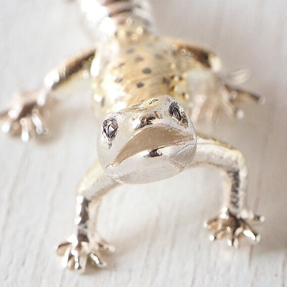 marship（マーシップ） 手作りアクセサリー レオパードゲッコー シルバーネックレス [MS-T-1]