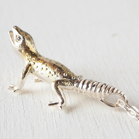marship（マーシップ） 手作りアクセサリー レオパードゲッコー シルバーネックレス [MS-T-1]
