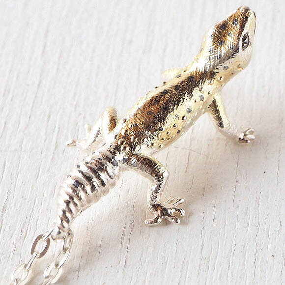 marship Handmade Accessories Leopard Gecko Silver Necklace [MS-T-1] 
