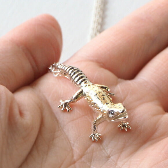 marship Handmade Accessories Leopard Gecko Silver Necklace [MS-T-1] 
