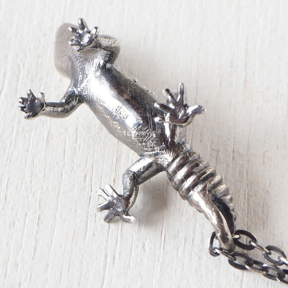 marship handmade accessories leopard gecko silver necklace black finish [MS-T-2] 