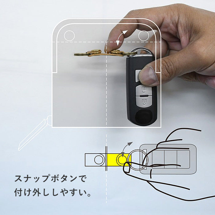 SMART MOVE! (スマートムーブ) Type1 スマートキーケース 財布 すんずり川床(ライトブルー)  SHRINK [MV0003] スマートキー 2個収納 洛景工房(らくけいこうぼう)
