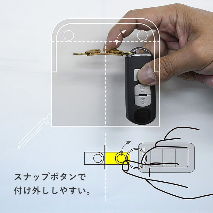 SMART MOVE! Smart Key Case Wallet Twilight Mofu (Navy) Shrink Cowhide Leather [MV0002] Holds 2 Smart Keys Rakukei Kobo 