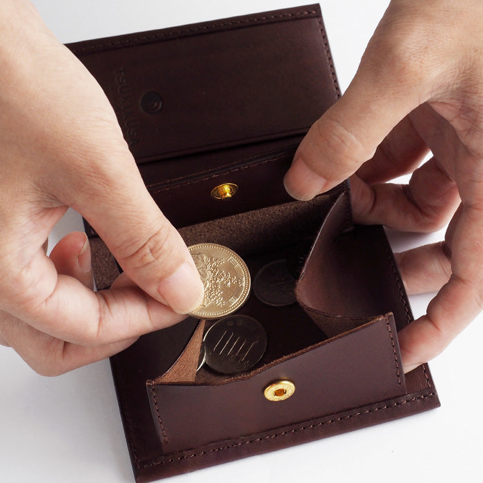 【5色】TSUKIKUSA (ツキクサ) コンパクト二つ折り財布 (小銭入れ付き)【Aoi-coin】 [MW-1]