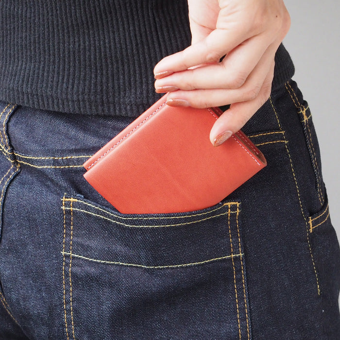 【5色】TSUKIKUSA (ツキクサ) コンパクト二つ折り財布 (小銭入れなし)【Aoi-card】 [MW-2]