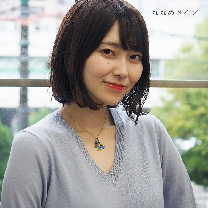 naturama(ナチュラマ) ブルーモルフォ蝶のネックレス “M” [NA02MP] 2タイプから選べます