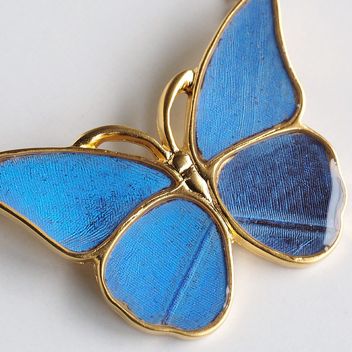 naturama(ナチュラマ) ブルーモルフォ蝶のネックレス “M” [NA02MP] 2タイプから選べます