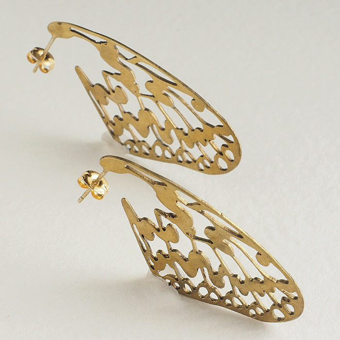 sasakihitomi（ササキヒトミ） ちょうのハネピアス 真鍮 18金コーティング 両耳セット レディース [No-001B]