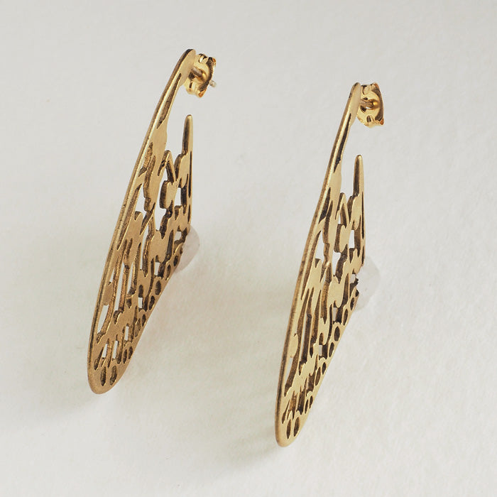 sasakihitomi（ササキヒトミ） ちょうのハネピアス 真鍮 18金コーティング 両耳セット レディース [No-001B]