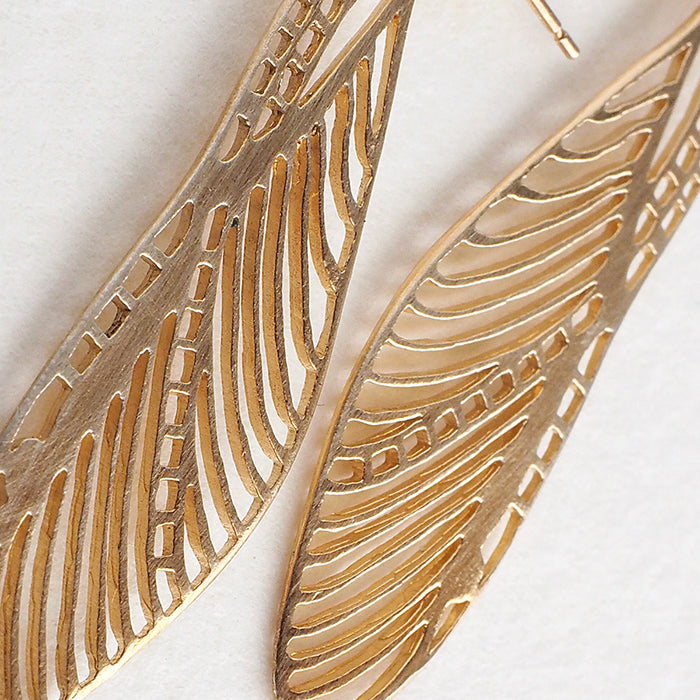 sasakihitomi Dragonfly Earrings Brass 18K Gold Coating Binaural Set Women's [No-002B] 