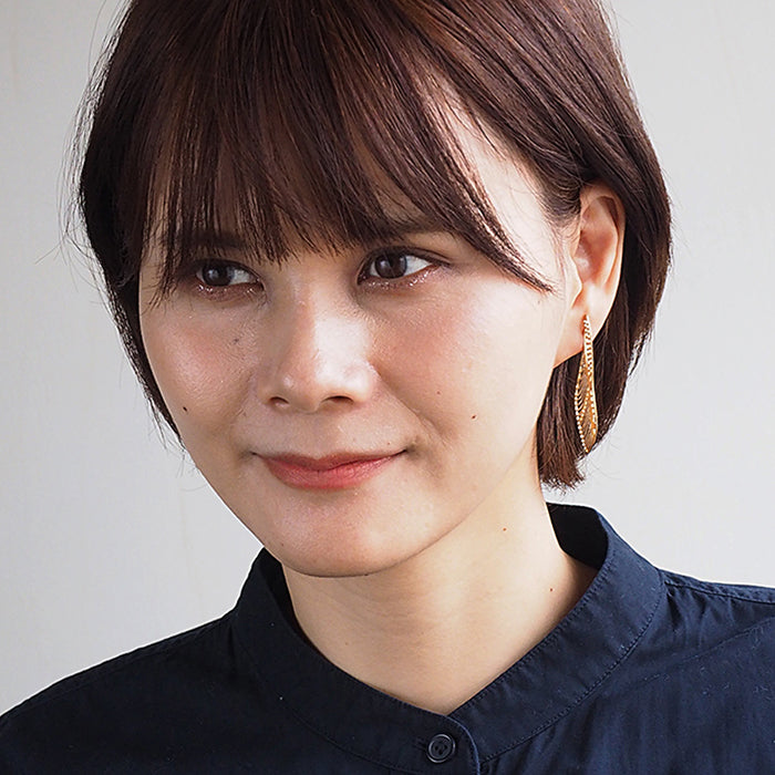 sasakihitomi Dragonfly Earrings Brass 18K Gold Coating Binaural Set Women's [No-002B] 