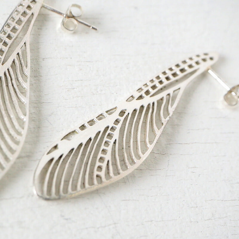 sasakihitomi Accessory artist Hitomi Sasaki Dragonfly Earrings Silver Binaural Set [No-002S] 