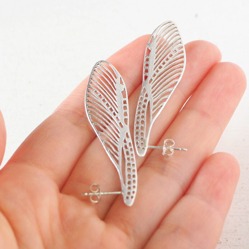 sasakihitomi Accessory artist Hitomi Sasaki Dragonfly Earrings Silver Binaural Set [No-002S] 