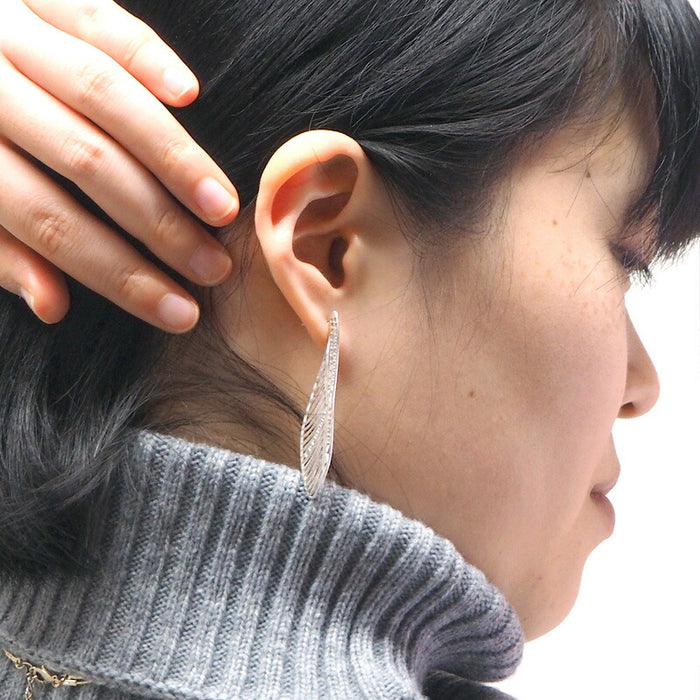 sasakihitomi 配飾藝術家 Hitomi Sasaki 蜻蜓耳環銀雙耳套裝 [No-002S] 