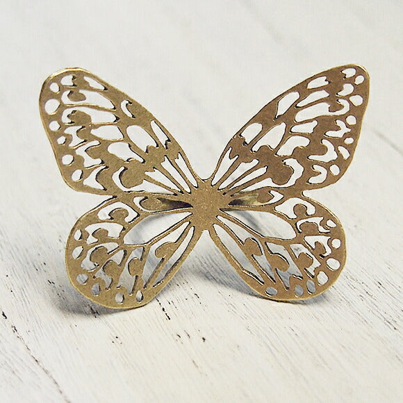 sasakihitomi Butterfly Ring Brass Free Size Ladies [No-004B] 