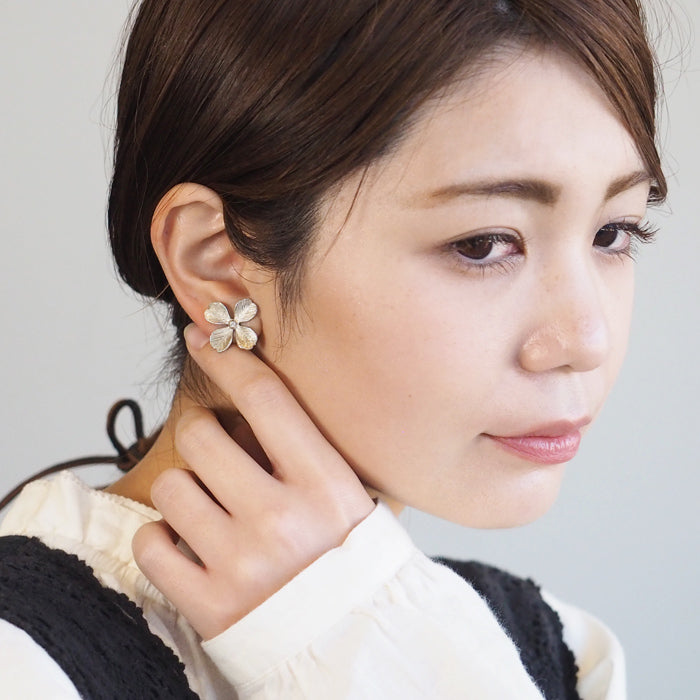 sasakihitomi Clover Earrings Silver 925 Set of 2 Ladies [No-006] 