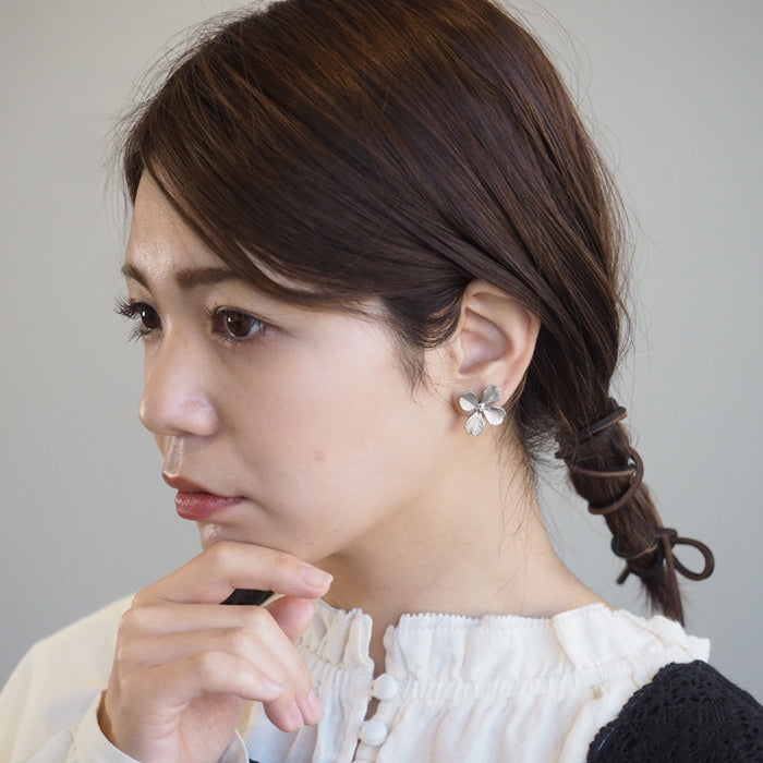 sasakihitomi Clover Earrings Silver 925 Set of 2 Ladies [No-006] 
